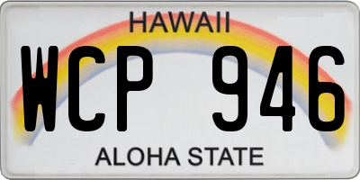 HI license plate WCP946