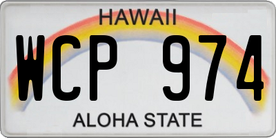 HI license plate WCP974