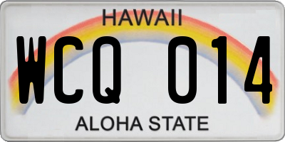 HI license plate WCQ014