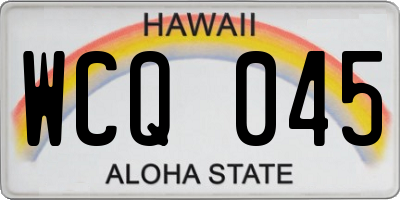 HI license plate WCQ045
