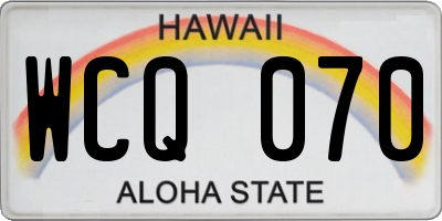 HI license plate WCQ070