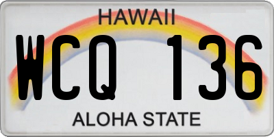 HI license plate WCQ136