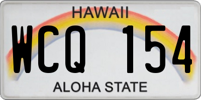 HI license plate WCQ154