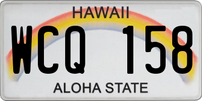 HI license plate WCQ158