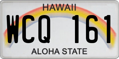 HI license plate WCQ161