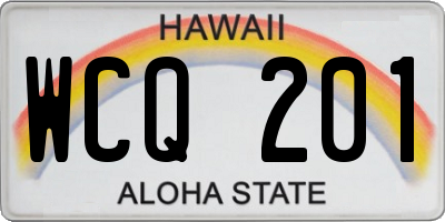 HI license plate WCQ201