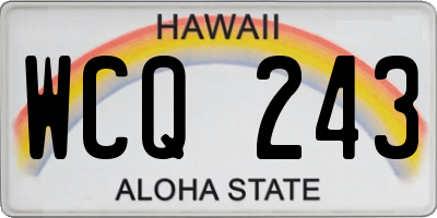 HI license plate WCQ243