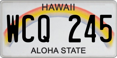 HI license plate WCQ245