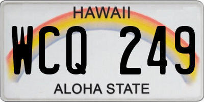 HI license plate WCQ249