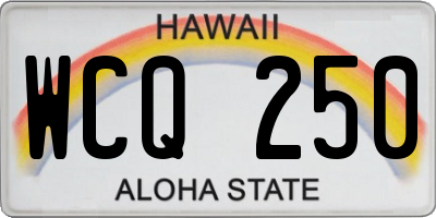 HI license plate WCQ250