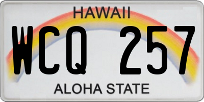 HI license plate WCQ257
