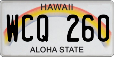 HI license plate WCQ260
