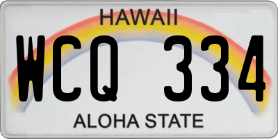HI license plate WCQ334