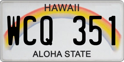 HI license plate WCQ351