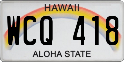 HI license plate WCQ418