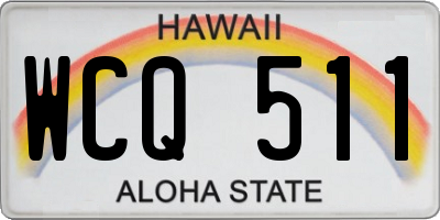 HI license plate WCQ511
