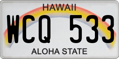 HI license plate WCQ533