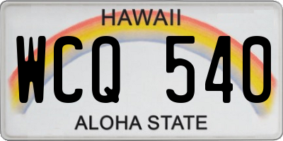 HI license plate WCQ540