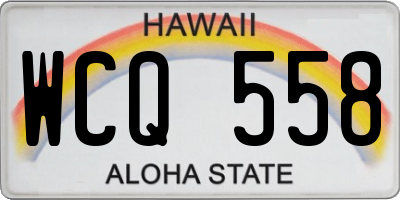 HI license plate WCQ558