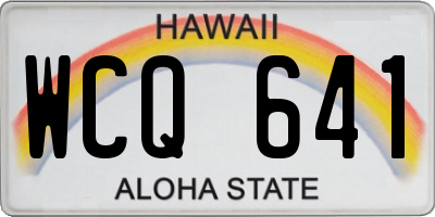 HI license plate WCQ641