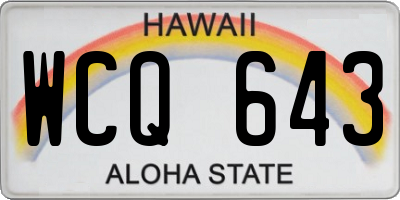 HI license plate WCQ643