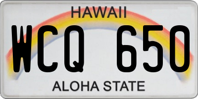 HI license plate WCQ650