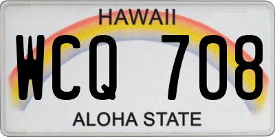 HI license plate WCQ708