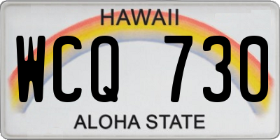 HI license plate WCQ730