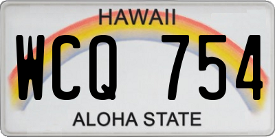 HI license plate WCQ754