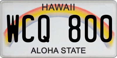 HI license plate WCQ800