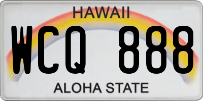 HI license plate WCQ888