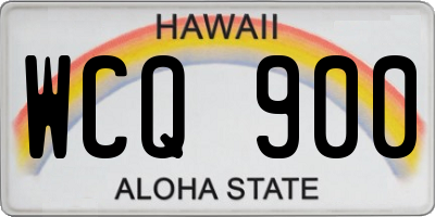 HI license plate WCQ900