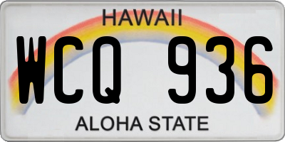 HI license plate WCQ936