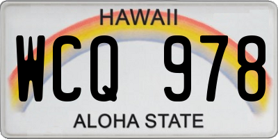 HI license plate WCQ978