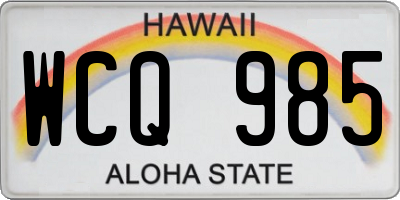 HI license plate WCQ985