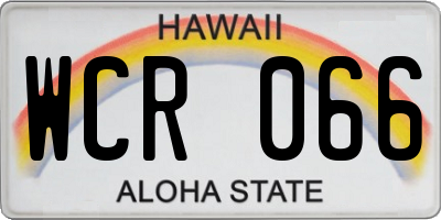 HI license plate WCR066