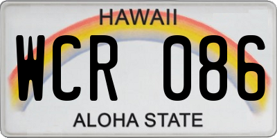 HI license plate WCR086