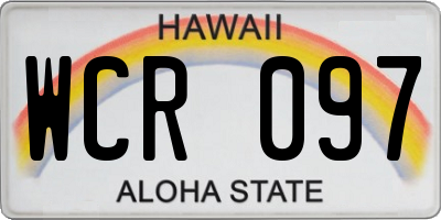 HI license plate WCR097