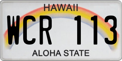 HI license plate WCR113