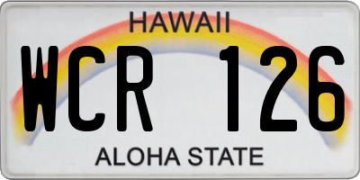 HI license plate WCR126