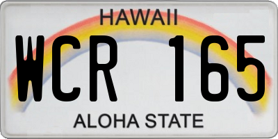 HI license plate WCR165