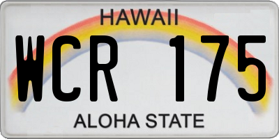 HI license plate WCR175
