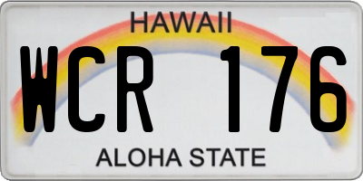 HI license plate WCR176
