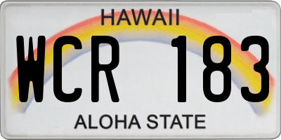 HI license plate WCR183