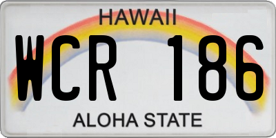 HI license plate WCR186