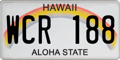 HI license plate WCR188