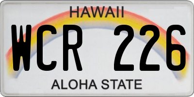 HI license plate WCR226