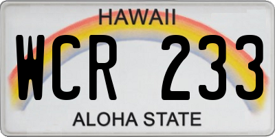 HI license plate WCR233