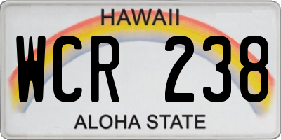 HI license plate WCR238