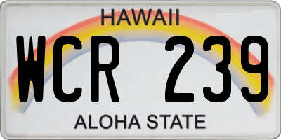 HI license plate WCR239